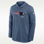 Playera de manga larga Nike Dri-FIT de la NFL con gorro para hombre New England Patriots Rivalries Collection Sideline