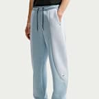 Calças de lã cardada com bainha aberta e bloco de cor Nike Tech para homem