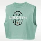 New York Liberty Nike Authentics Big Kids' (Girls') Sleeveless Cropped T-Shirt