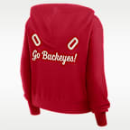 Sudadera con gorro universitaria Nike con cierre completo para mujer Ohio State Mantra