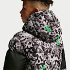 Nike Younger Kids' Jacquard Logo Mixed Media Puffer Jacket