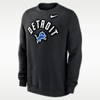 Sudadera de cuello redondo sin cierre de la NFL Nike para hombre Detroit Lions Club