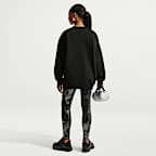 Sweatshirt folgada de gola redonda Nike Studio Fleece Júnior (Rapariga)