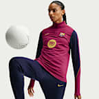 Maskinstrikket FC Barcelona Strike Nike Dri-FIT Football-træningstrøje til kvinder