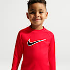 Conjunto de playera de manga larga y short para niño talla pequeña Nike Swim