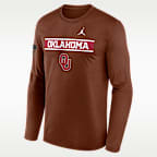 Oklahoma 2026 Military Appreciation Legend Men's Jordan Brand Dri-FIT College Long-Sleeve T-Shirt