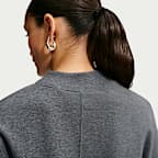 Sudadera de cuello redondo plisada oversized cropped para mujer Nike Studio Fleece Lightweight "French Terry"