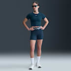 Nike Pro Women's Dri-FIT Short-Sleeve Cropped Jacquard Top