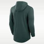 Playera con gorro de manga larga universitaria Nike Dri-FIT para hombre Michigan State Primetime Pattern