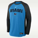 Miami Marlins Authentic Collection Men's Nike Dri-FIT Pullover Crew