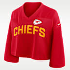 Top cropped Nike Dri-FIT de la NFL para mujer Kansas City Chiefs Wide Receiver Jersey Fashion