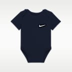 Ολόσωμα κορμάκια Swoosh Nike για βρέφη (0-9M) (τρία τεμάχια)
