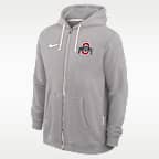 Sudadera con gorro universitaria Nike Dri-FIT de cierre completo para hombre Ohio State Sideline