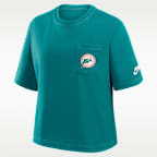 Miami Dolphins Rewind Pocket Boxy Women's Nike NFL T-Shirt
