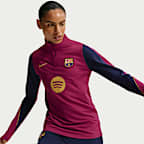 Maskinstrikket FC Barcelona Strike Nike Dri-FIT Football-træningstrøje til kvinder