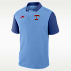 Polo Nike Dri-FIT de la MLB para hombre Texas Rangers Cooperstown Victory