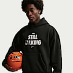 LeBron 'Shut Up and Dribble' Nike Therma-FIT geborstelde basketbalhoodie voor heren