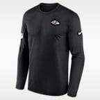 Playera de manga larga Nike Dri-FIT de la NFL para hombre Baltimore Ravens Alt Legend Small Logo