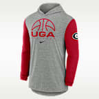 Georgia Basketball Men's Nike Dri-FIT College Long-Sleeve Hooded T-Shirt