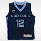 Jersey Nike NBA Swingman para niños talla pequeña Ja Morant Memphis Grizzlies Icon Edition