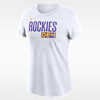 Playera Nike de la MLB para mujer Colorado Rockies City Connect Wordmark