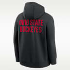 Sudadera con gorro sin cierre universitaria Nike para hombre Ohio State Club Basketball 2-Hit