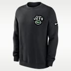 Sudadera de cuello redondo sin cierre Nike de la NFL para hombre New York Jets Draw Block Club