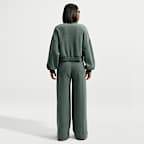 Top cropped oversized de cierre de 1/4 para mujer Nike Studio Fleece Medium Weight Plush