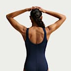 Traje de baño de una pieza con textura acanalada y espalda en U para mujer Natación Nike