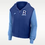 Brooklyn Dodgers Cooperstown Women's Nike MLB Full-Zip Hoodie