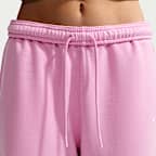 Pants oversized de tiro alto con puño elástico para mujer Nike Studio Fleece Lightweight