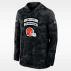Cleveland Browns Salute to Service Sideline Men's Nike Dri-FIT NFL Long-Sleeve Hooded Top