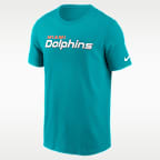 Playera Nike de la NFL para hombre Miami Dolphins Primetime Wordmark Essential