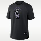 Camiseta Nike Dri-FIT de la MLB para hombre de Colorado Rockies Authentic Collection Batting Practice Pregame