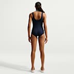 Traje de baño de una pieza con textura acanalada y espalda en U para mujer Natación Nike