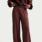 Pants de tiro medio y pierna amplia para mujer Nike Studio Fleece Medium-Weight Plush