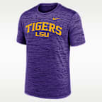 Playera universitaria Nike Dri-FIT para hombre LSU Primetime Arch Logo Velocity