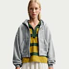 Nike Studio Fleece Medium Weight Women's Oversized Full-Zip Cropped Hoodie