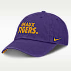 Gorra universitaria Nike ajustable para hombre LSU Primetime Chant Club