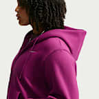 Sudadera con gorro de cierre completo para mujer (talla grande) Nike Studio Fleece Medium Weight
