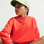 Sudadera con gorro sin cierre Nike Pro Dri-FIT de tejido Fleece para niños talla grande
