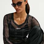 Camisola de malha axadrezada de manga comprida com corte estreito Nike Sportswear para mulher