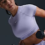 Nike Pro Women's Dri-FIT Short-Sleeve Cropped Graphic Top