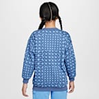 Sudadera de cuello redondo oversized para niña talla grande Nike Sportswear Club Fleece