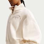Nike Studio Fleece Medium Weight Crop top oversize con cremallera de 1/4 - Mujer