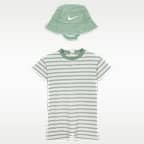 Nike Baby Short Sleeve Romper with Bucket Hat