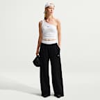 Pants de pierna ancha tiro medio para mujer Nike Studio Fleece "French Terry" ligeros