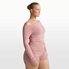 NikeSKIMS Stretch Knit Women's Off-Shoulder Long-Sleeve Top