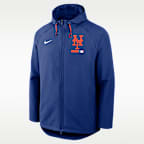 Chamarra con gorro y cierre completo Nike Therma-FIT de la MLB para hombre New York Mets Authentic Collection