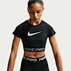 Nike Pro Women's Dri-FIT Short-Sleeve Cropped Graphic Top
